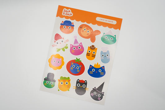 Cats in Hats Sticker Sheet