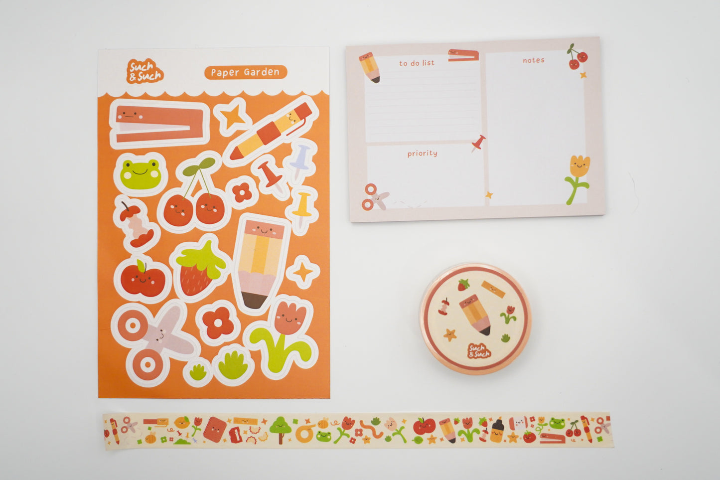 Stationery Garden Set | Washi Tape, Stickers, Notebook