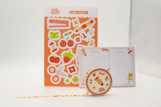 Stationery Garden Set | Washi Tape, Stickers, Notebook